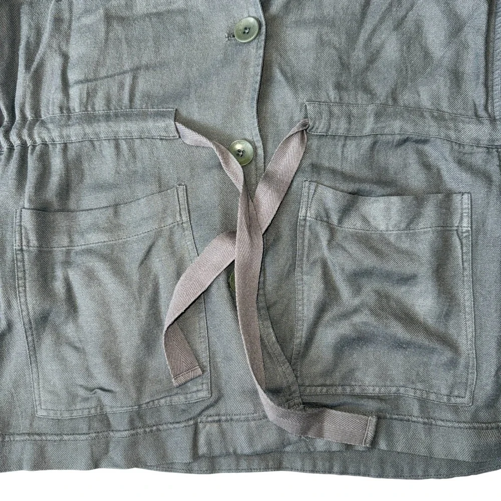 Women's Splendid Soleil Olive Soft Rayon-Linen Peached Twill Jacket (Size L) - Picture 2 of 8